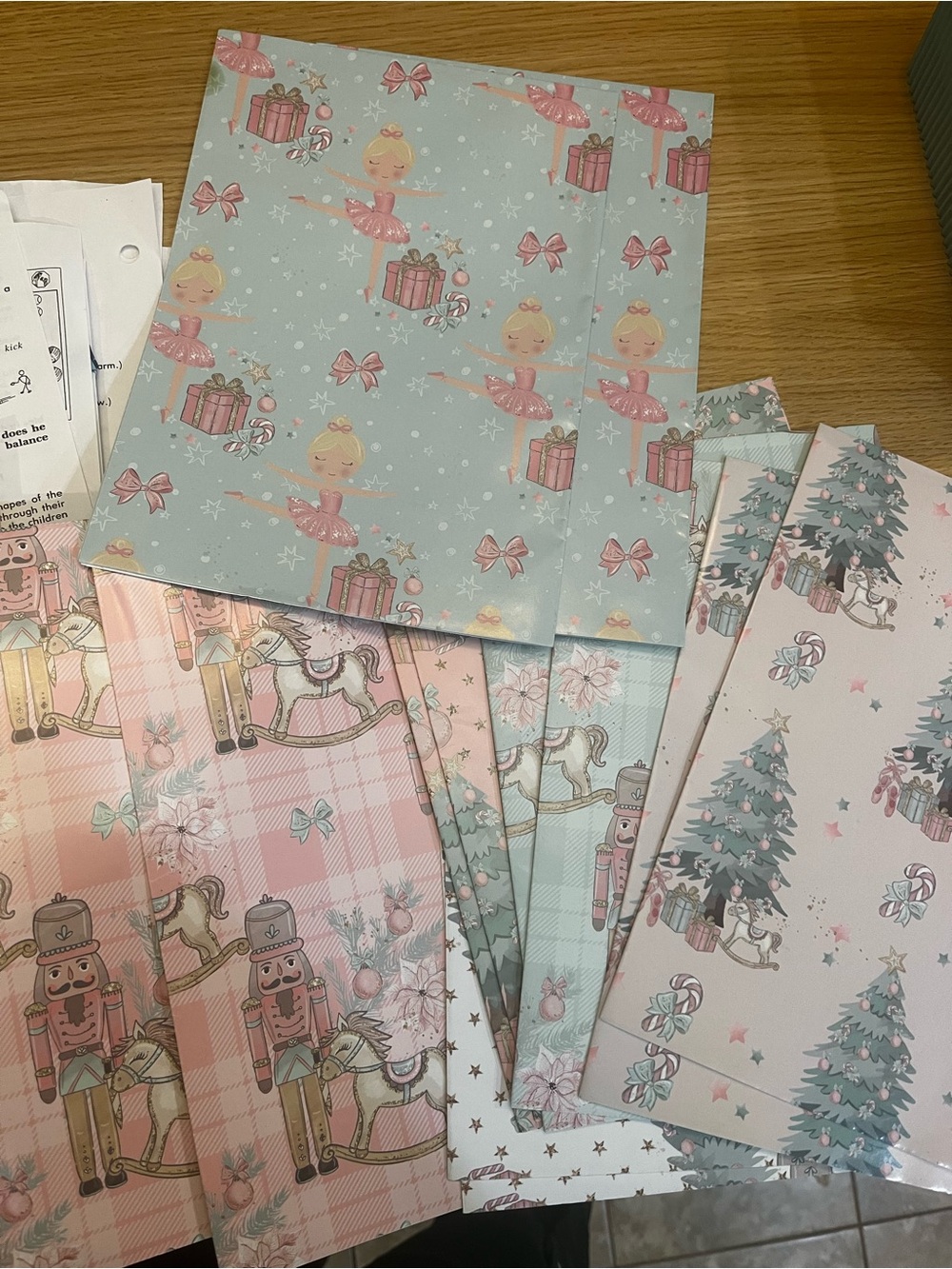 Festive Ballet & Nutcracker Gift wrapper - Pink and Light Blue
